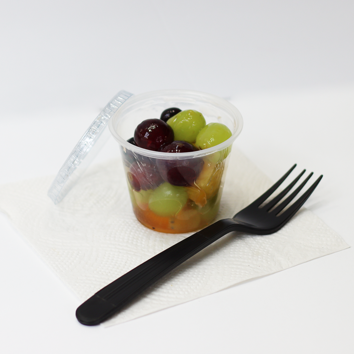 disposable plastic fruit salad bowl with